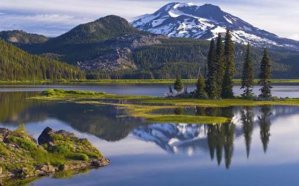 mountain landscape with lake