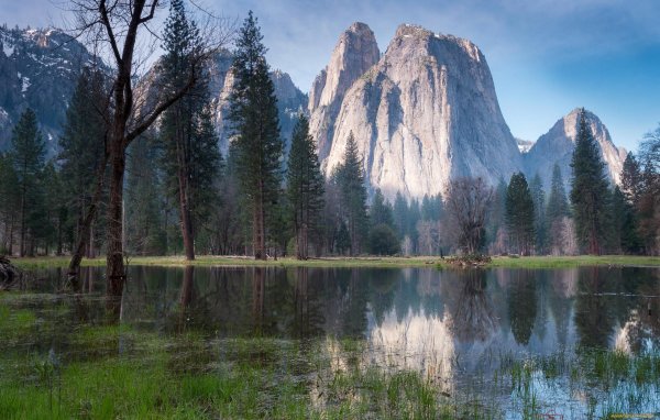 горы озеро yosemite national park