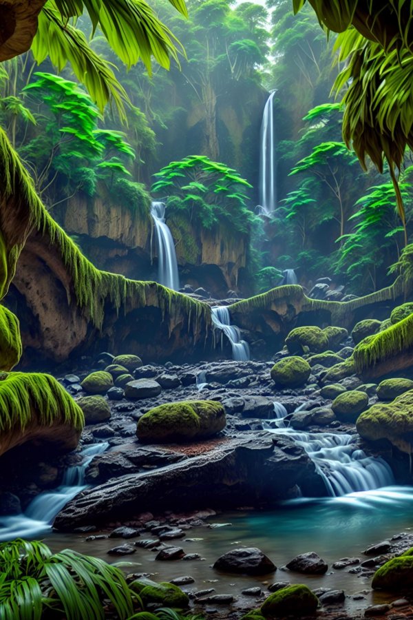 water fall forrest