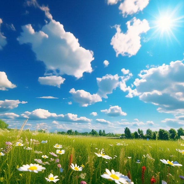 поле ромашек