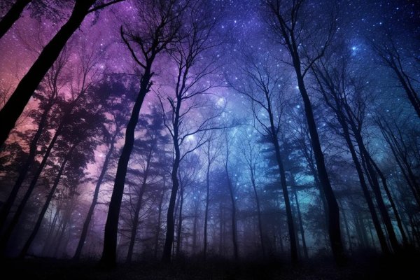 фон ночного леса