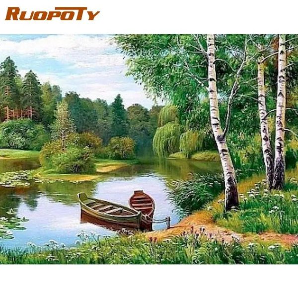 вышивка природа