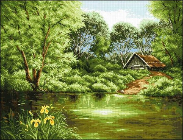 вышивка природа