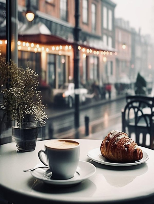 croissant and coffee