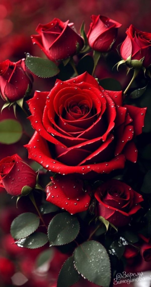 красные розы сплошные