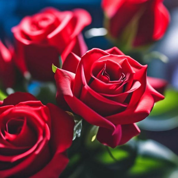 цветы розы красные