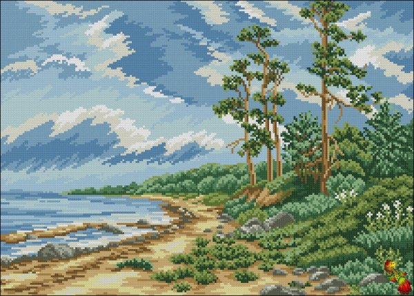 вышивка природа