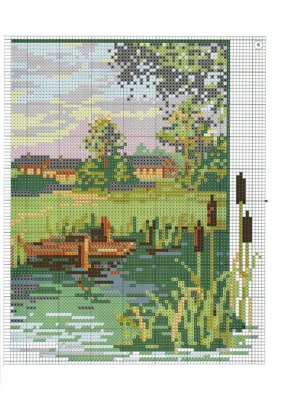 вышивка крестиком природа