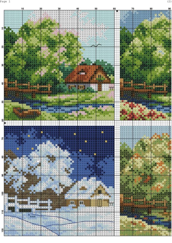 вышивание крестиком пейзажи