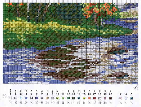 схемы для вышивания крестиком природа