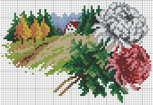 вышивание крестиком цветы