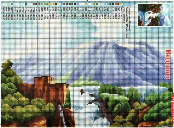 схема вышивки крестиком природа