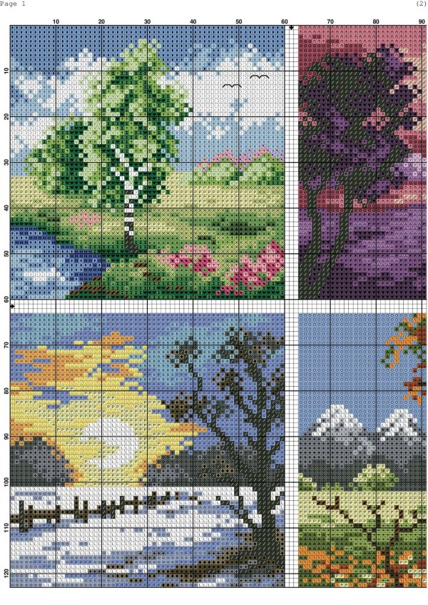 вышивание крестиком пейзажи