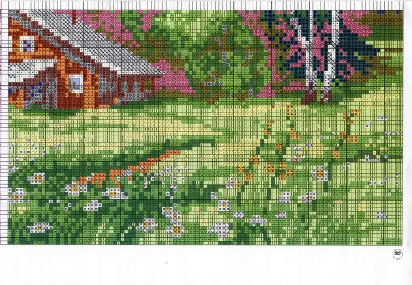 домики риолис вышивка крестом