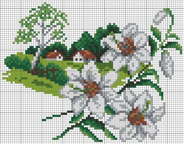 вышивание крестиком цветы