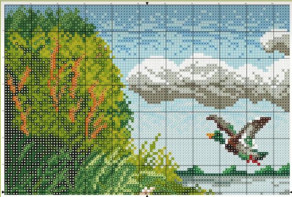 вышивка крестиком природа