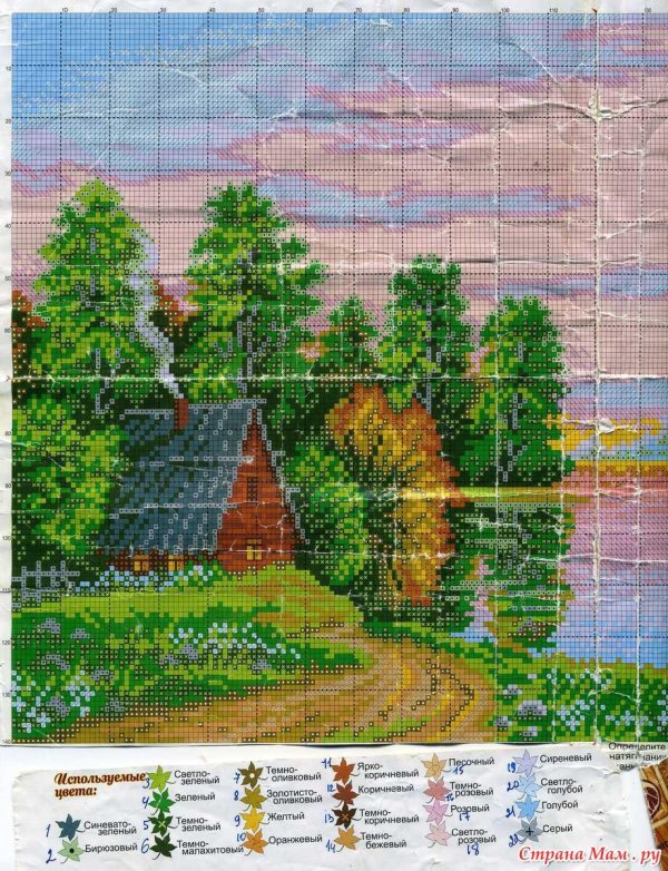 вышивка крестиком природа