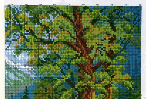 вышивка крестиком природа