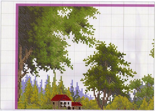 схема вышивки крестиком природа