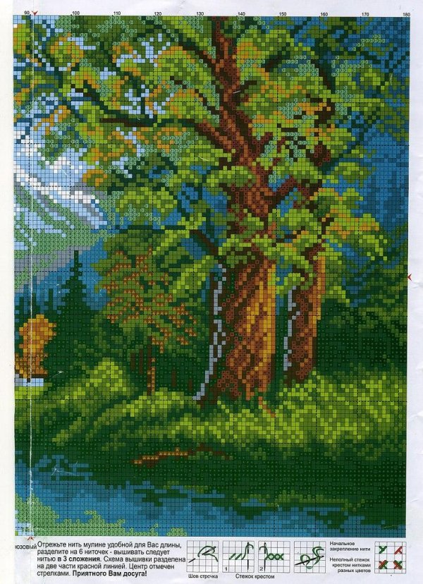 вышивка крестиком природа