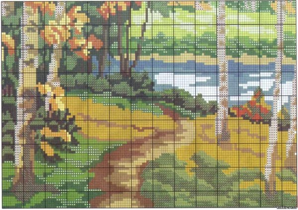 схемы вышивки крестом пейзажи