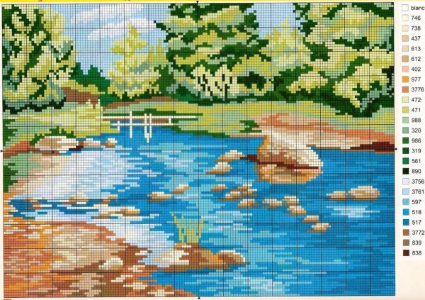 схемы для вышивания крестиком природа