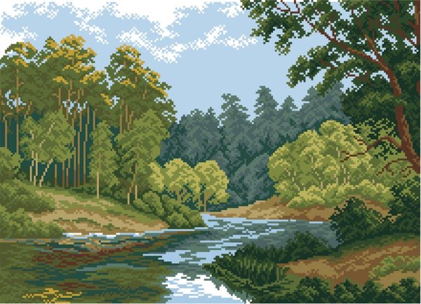 вышивка природа