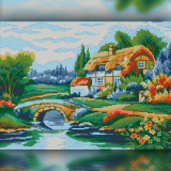 вышивка домик