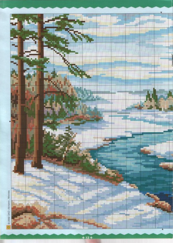 схемы вышивки крестом пейзажи