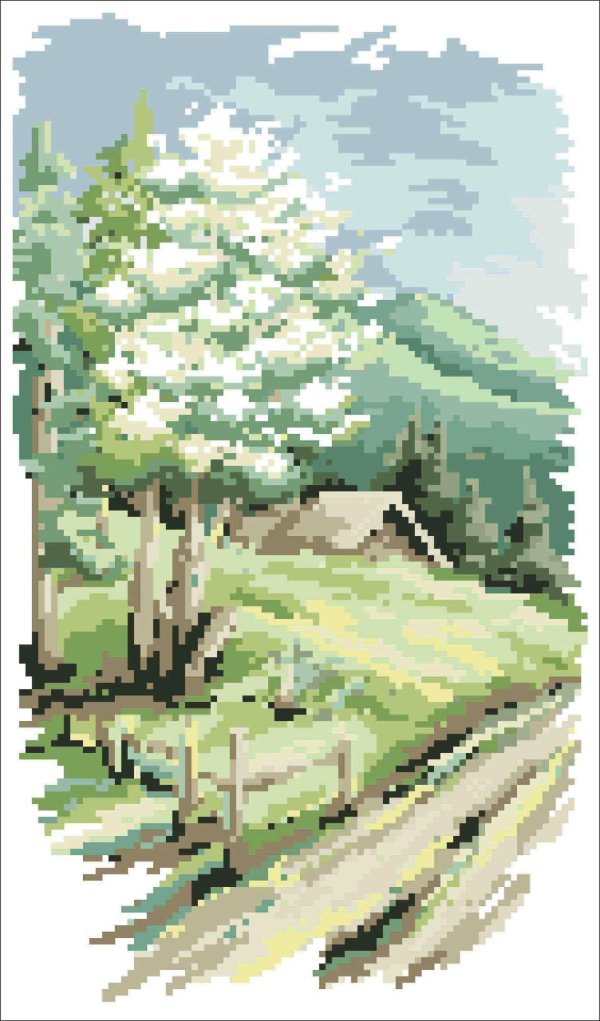 вышивка природа