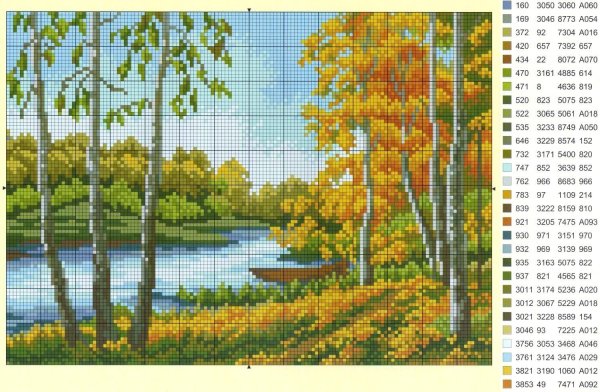 схемы для вышивания крестиком природа