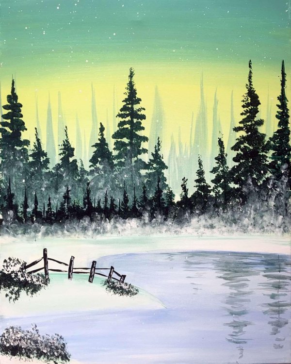 простые акварельные пейзажи