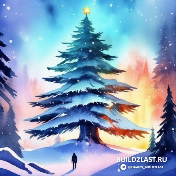 новогодние открытки акварель