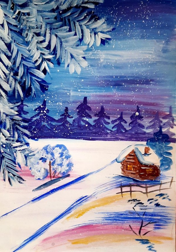 зима рисунки
