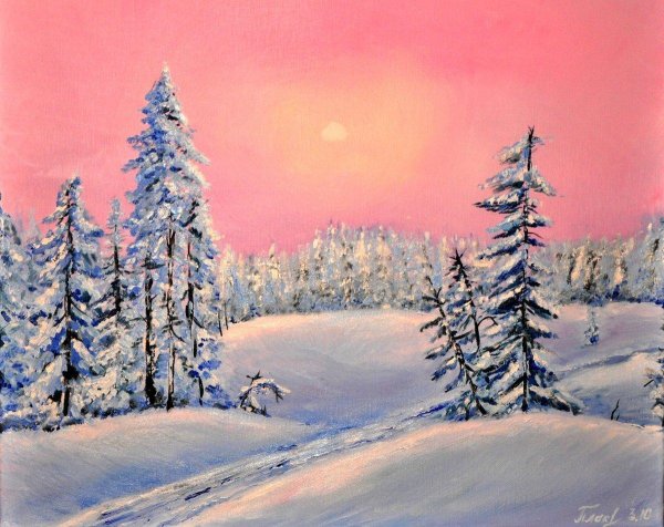 живопись базанова ольга зимний лес