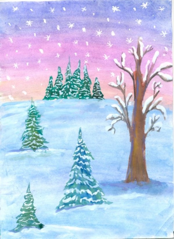 рисунок на тему зима