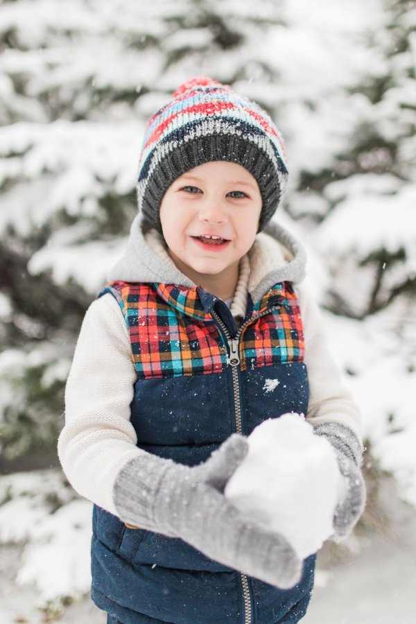 мальчик зима