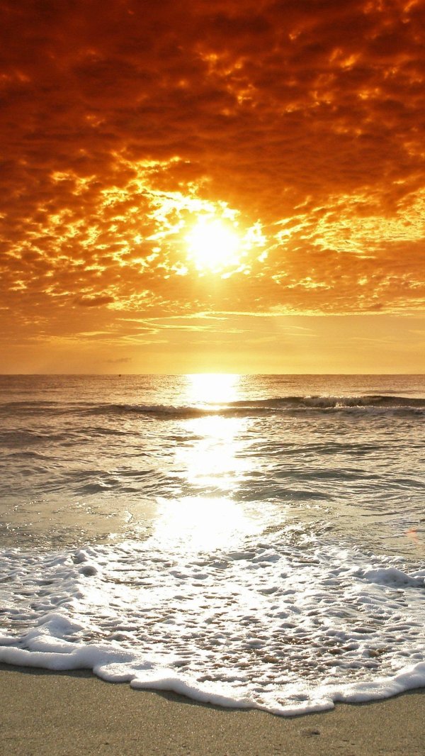 закат на пляже