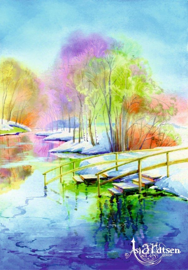 весенние пейзажи рисунки