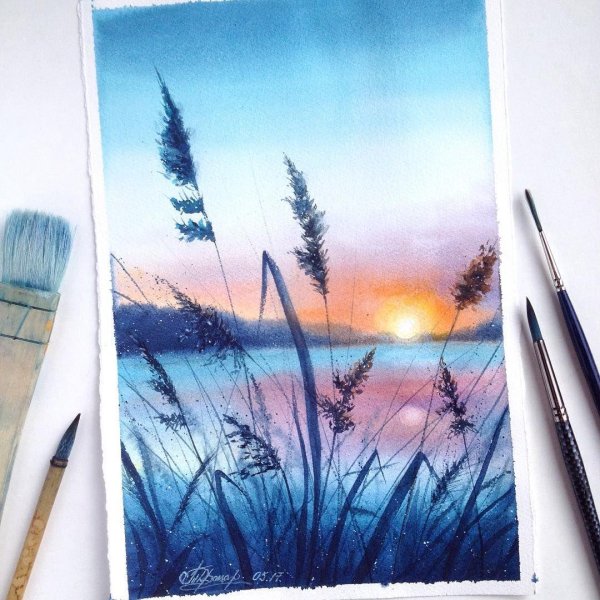 рисунок акварелью для начинающих