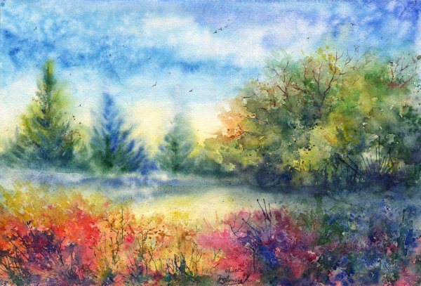 живопись акварелью пейзажи