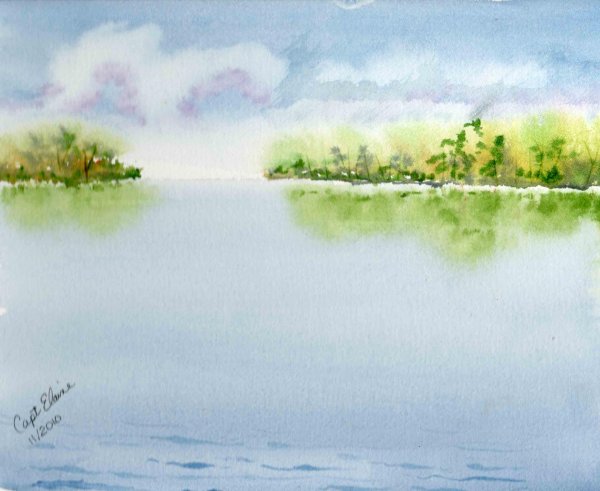 легкие пейзажи акварелью