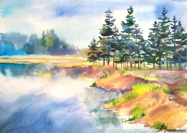 живопись гуашь мастрюковские озера