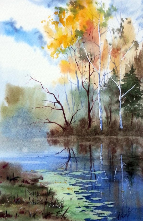 илья горгоц акварели осень