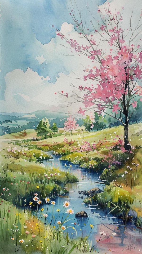 акварельные пейзажи