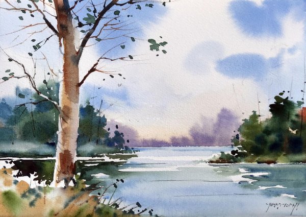 акварельные пейзажи