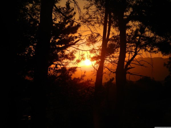 закат природа