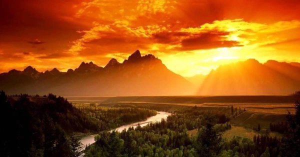 закат природа