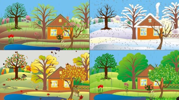 иллюстрации с изображением времен года