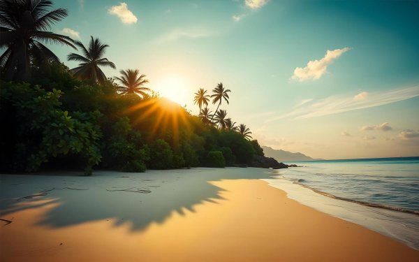 закат на пляже